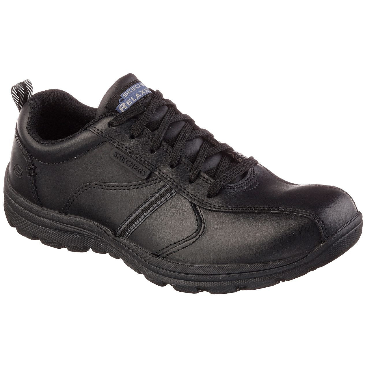 Black best sale leather sketchers