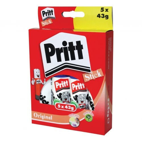 Pritt Stick 43g Pack of 5 (Washable at 20 degrees Celsius) 1456072 –  Medisave UK