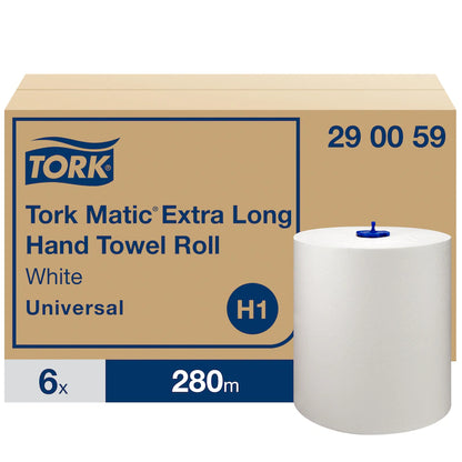 Tork Matic Extra Long Paper Hand Towels - White H1 - Box of 6 - Tork