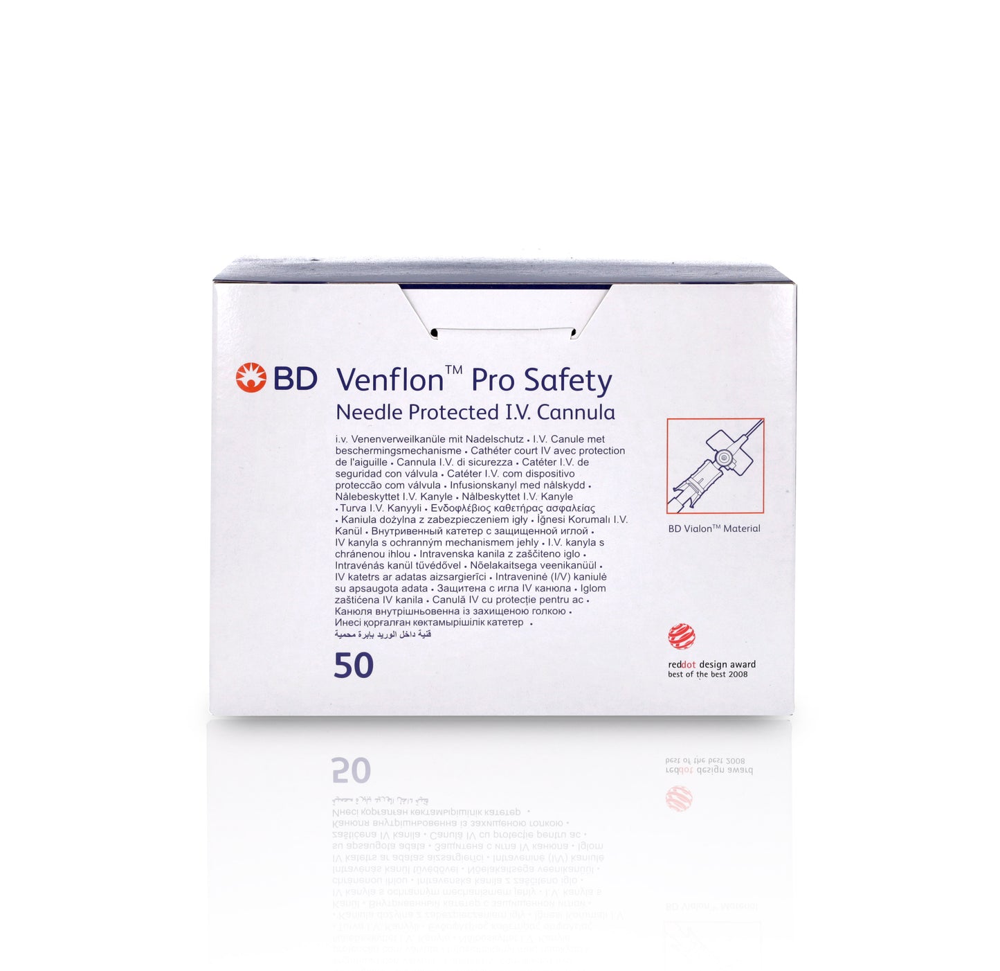 BD Venflon Pro Safety™  14g x 45mm, Orange - Box of 50 - Becton Dickinson