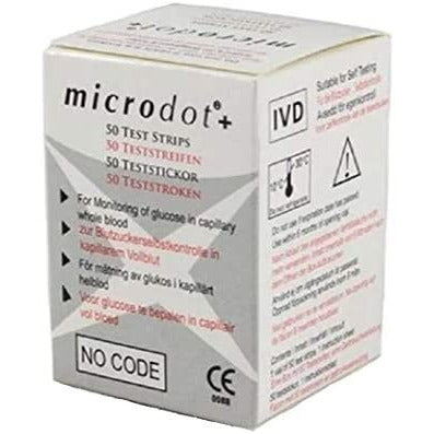 Microdot Glucose Test Strips x50 - CLEARANCE - Microdot