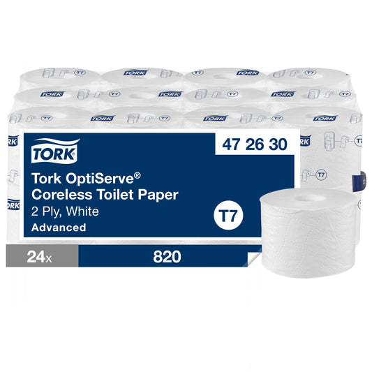 Tork OptiServe Coreless Toilet Paper - 2 Ply - Pack of 24 - 