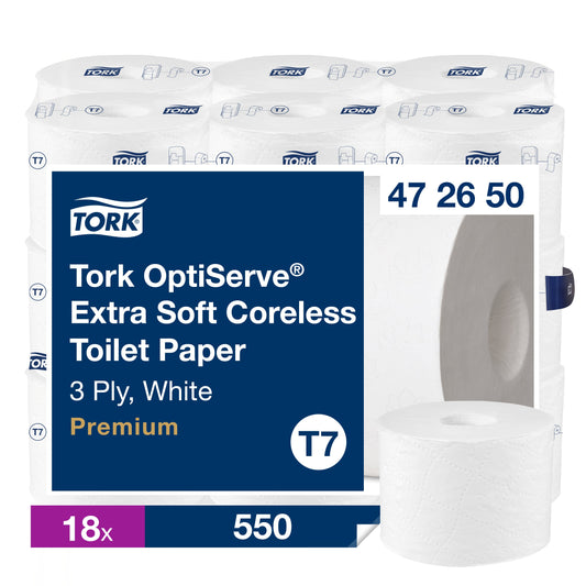 Tork OptiServe Premium Coreless Toilet Paper - 3 Ply - Pack of 18 - 