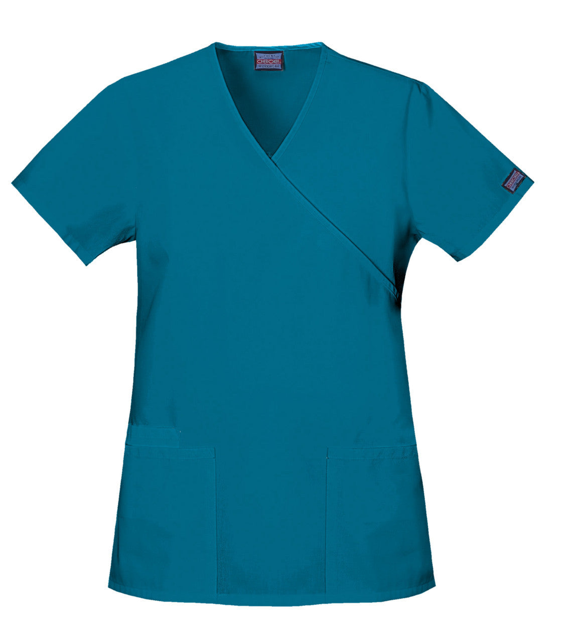 Cherokee Mock Wrap Scrub Top