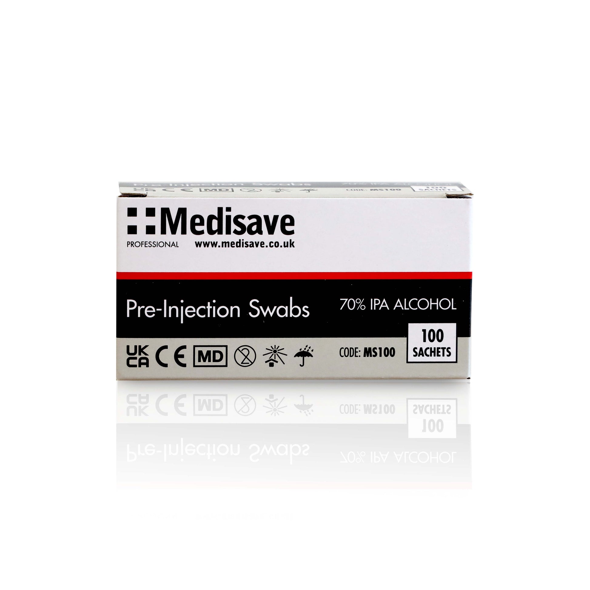 Medisave Professional 70% Alcohol IPA Pre-Injection Swabs x 100 - 