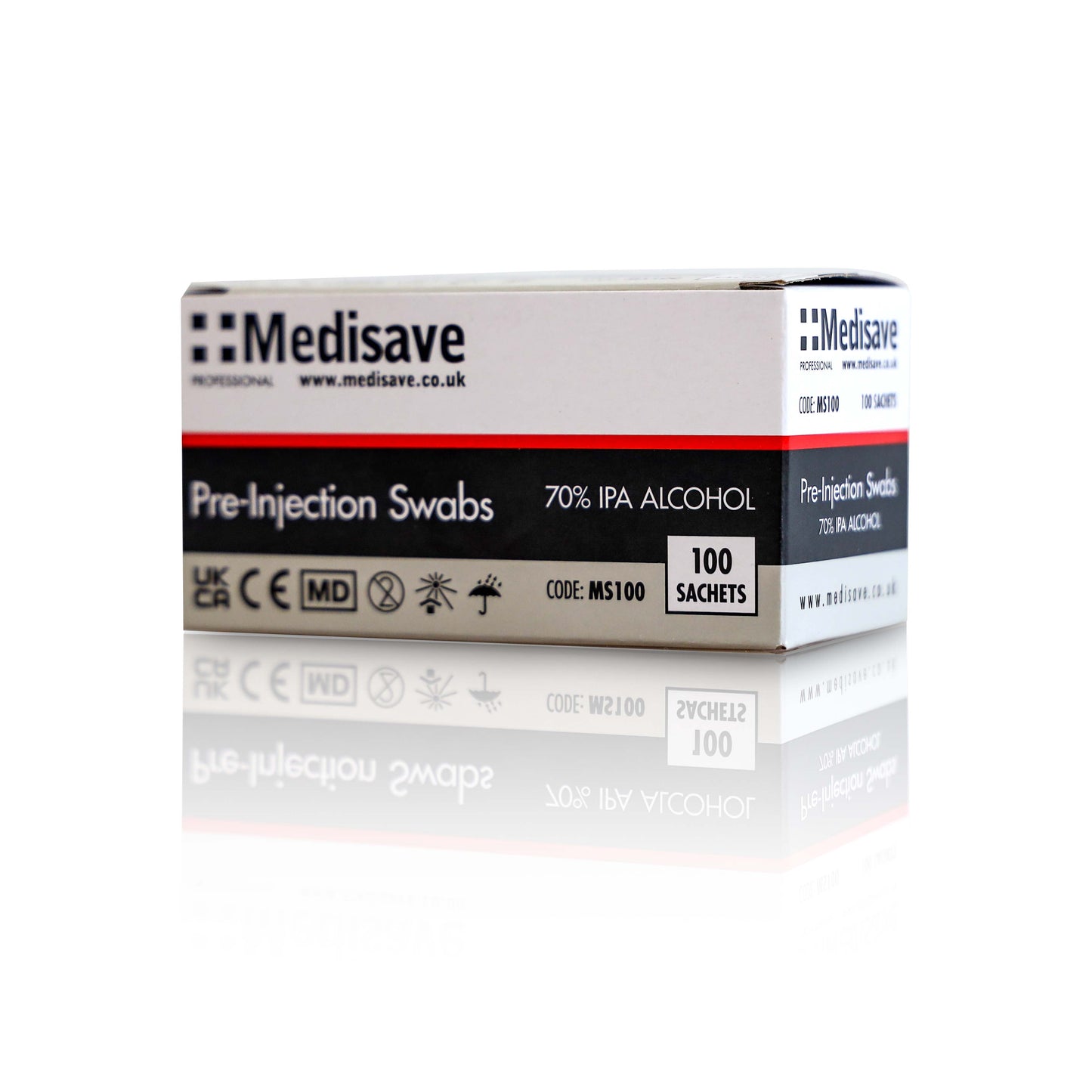 Medisave Professional 70% Alcohol IPA Pre-Injection Swabs x 100 - 