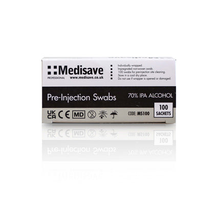 Medisave Professional 70% Alcohol IPA Pre-Injection Swabs x 100 - 