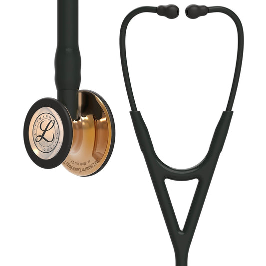 Littmann Cardiology IV Diagnostic Stethoscope: High Polish Copper & Black - 6180 - Over Engraved - Littmann Stethoscopes