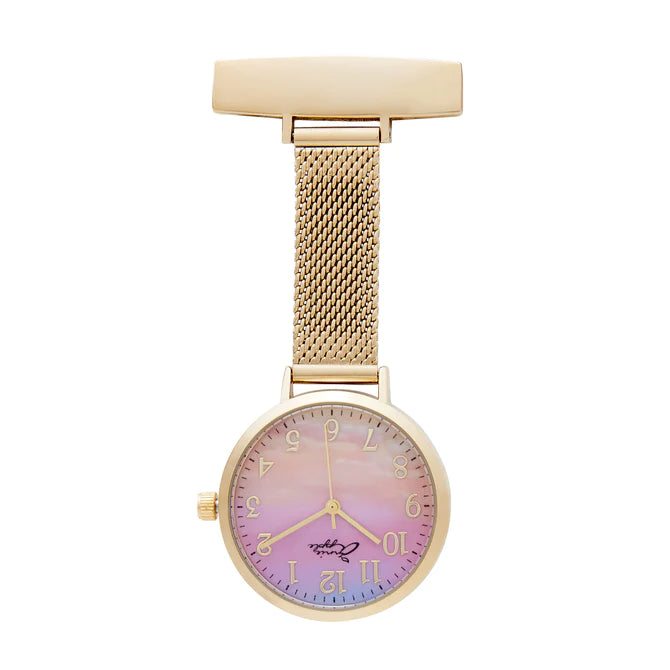 Annie Apple Nurses Fob Watch - Meraki - Sunset Gold - Mesh - 35mm - Annie Apple