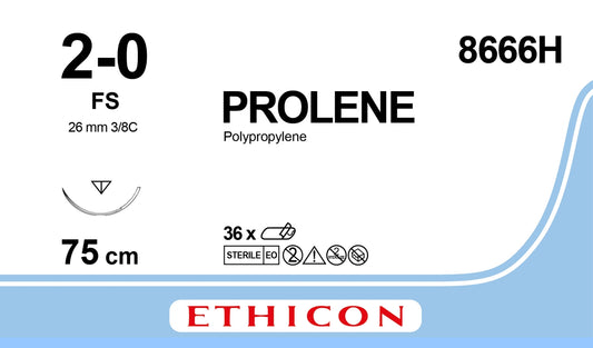 PROLENE® Polypropylene Suture - Monofilament - 26mm - 3/8C - Box of 36