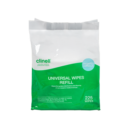 Clinell Universal Sanitising Wipes - Bucket 225 Wipe Refill - Clinell