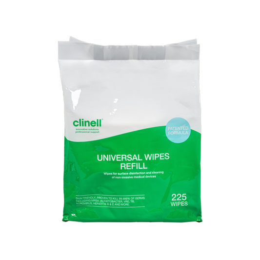 Clinell Universal Sanitising Wipes - Bucket 225 Wipe Refill - Clinell