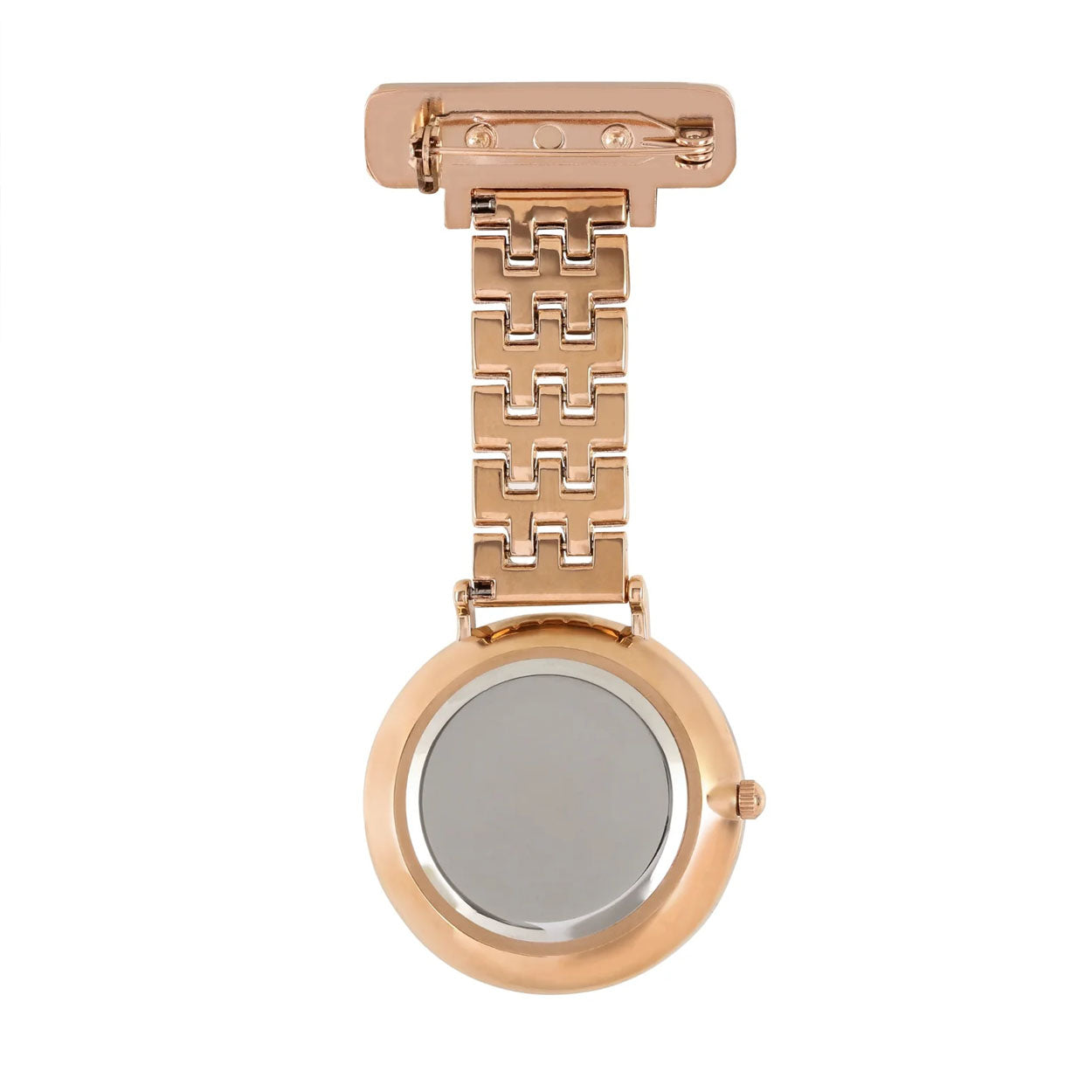 Annie Apple Nurses Fob Watch - Aurora - Pink Mother of Pearl/Rose Gold - Link - 35mm - Annie Apple