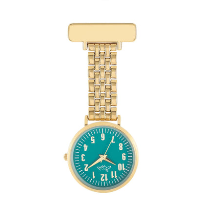 Annie Apple Nurses Fob Watch - Aurora - Green/Gold - Link - 35mm - Annie Apple