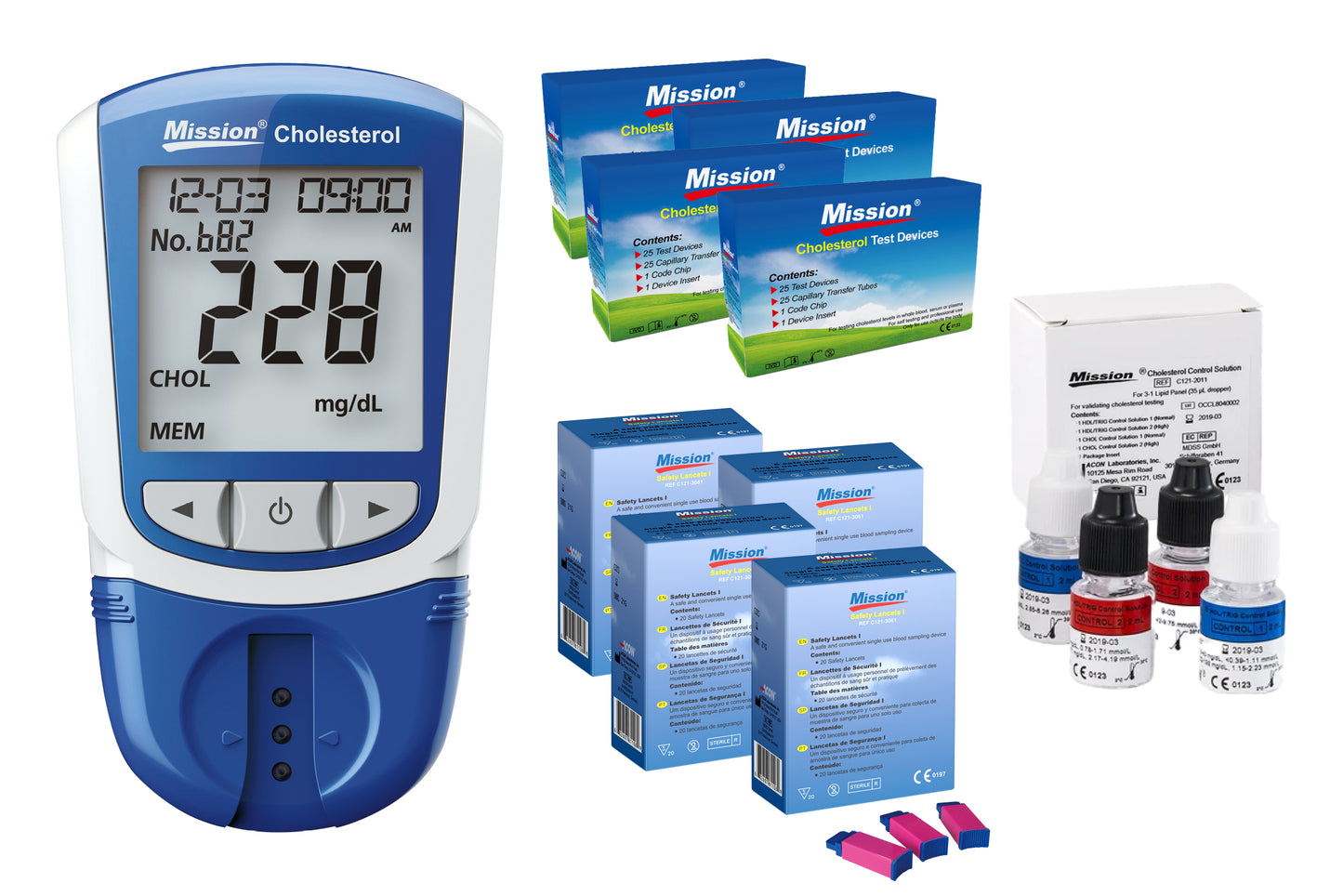 Mission Cholesterol Meter Kit Starter Bundle - Connect