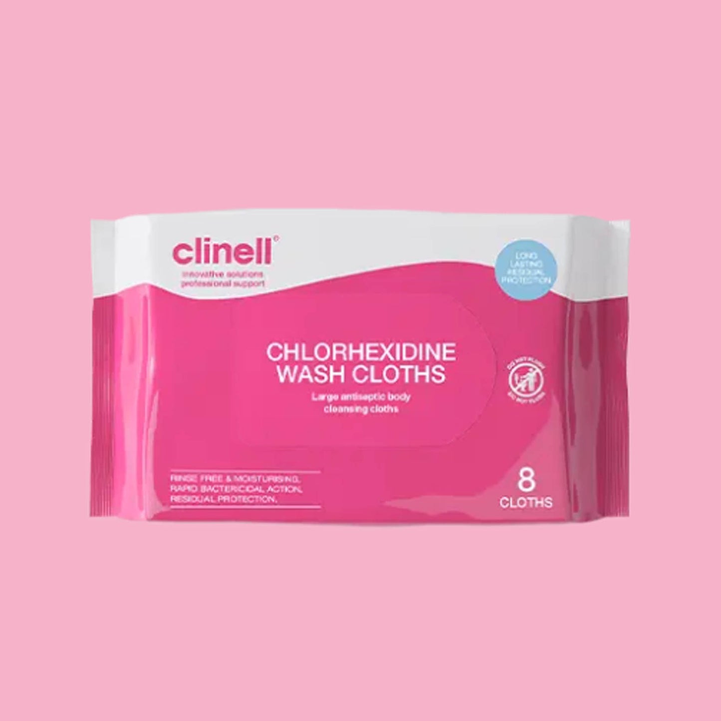 Clinell Chlorhexidine Wash Cloths - Pack of 8 - Clinell