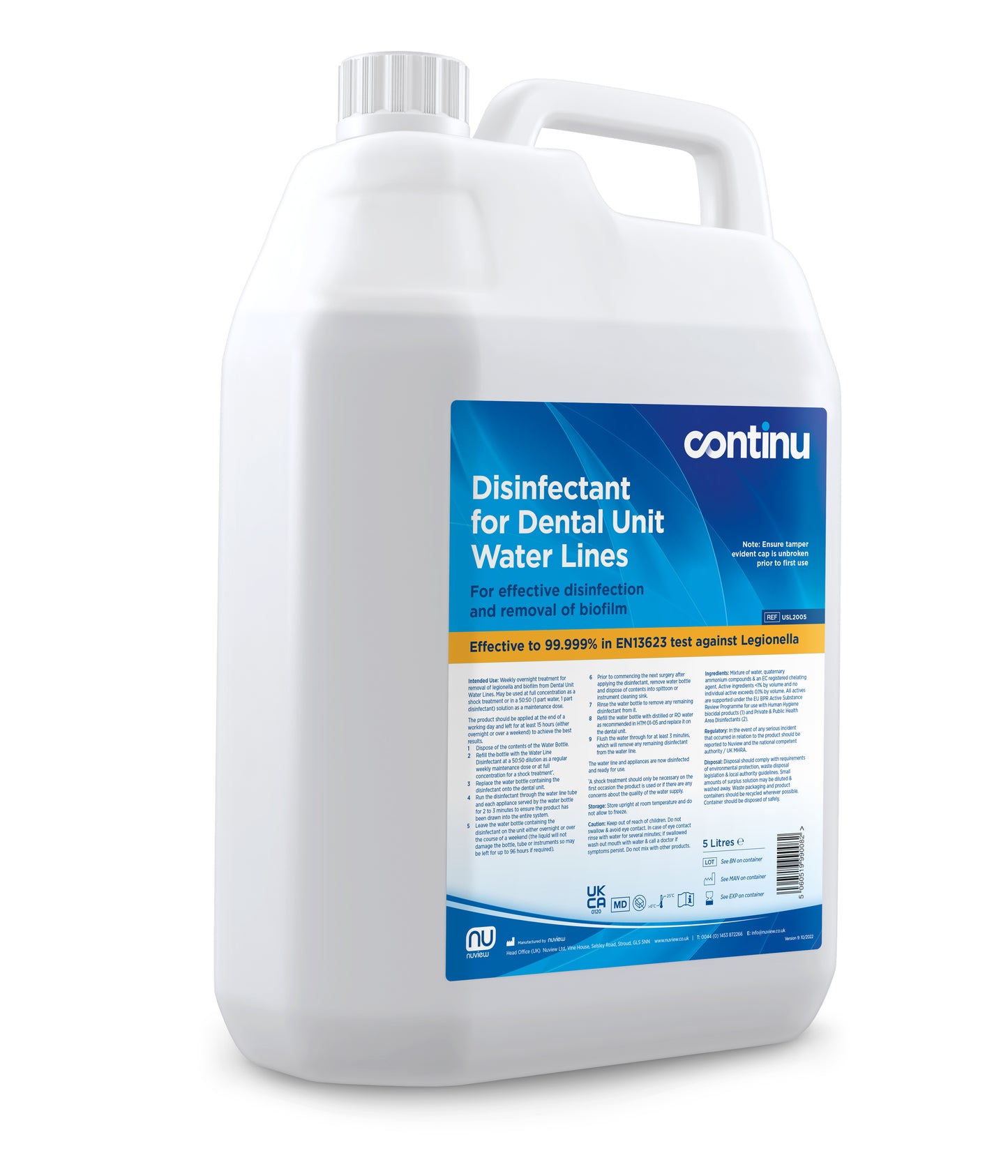 Continu Disinfectant for Dental Unit Water Lines 5 Litres - Continu