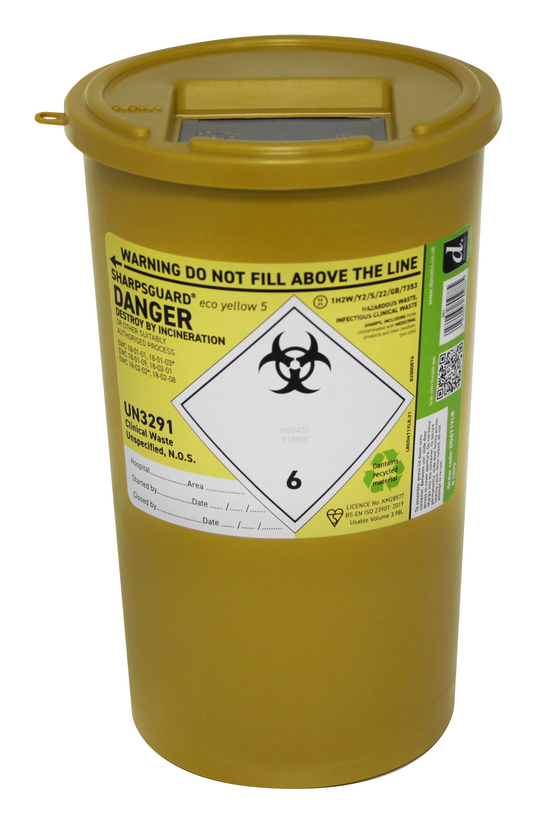 Sharpsguard Yellow 5 Ltr Sharps Bin