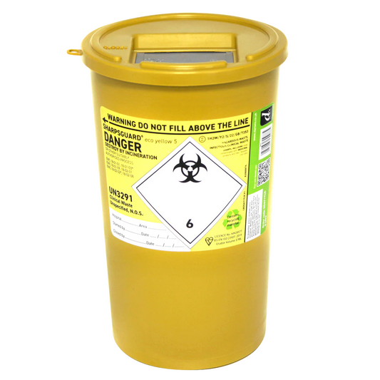 Sharpsguard Yellow 5 Ltr Sharps Bin - Daniels