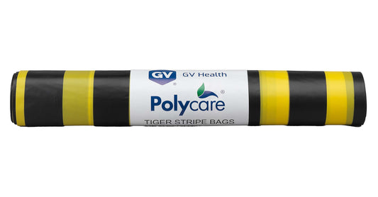 90L Tiger Stripe Polythene Waste Bag, Large, Heavy Duty 75mu - 1 Roll of 10 - 