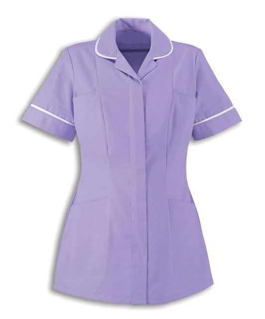 Traditional Nurses Tunic with Contemporary Cut - Lilac & White Trim - Alexandra