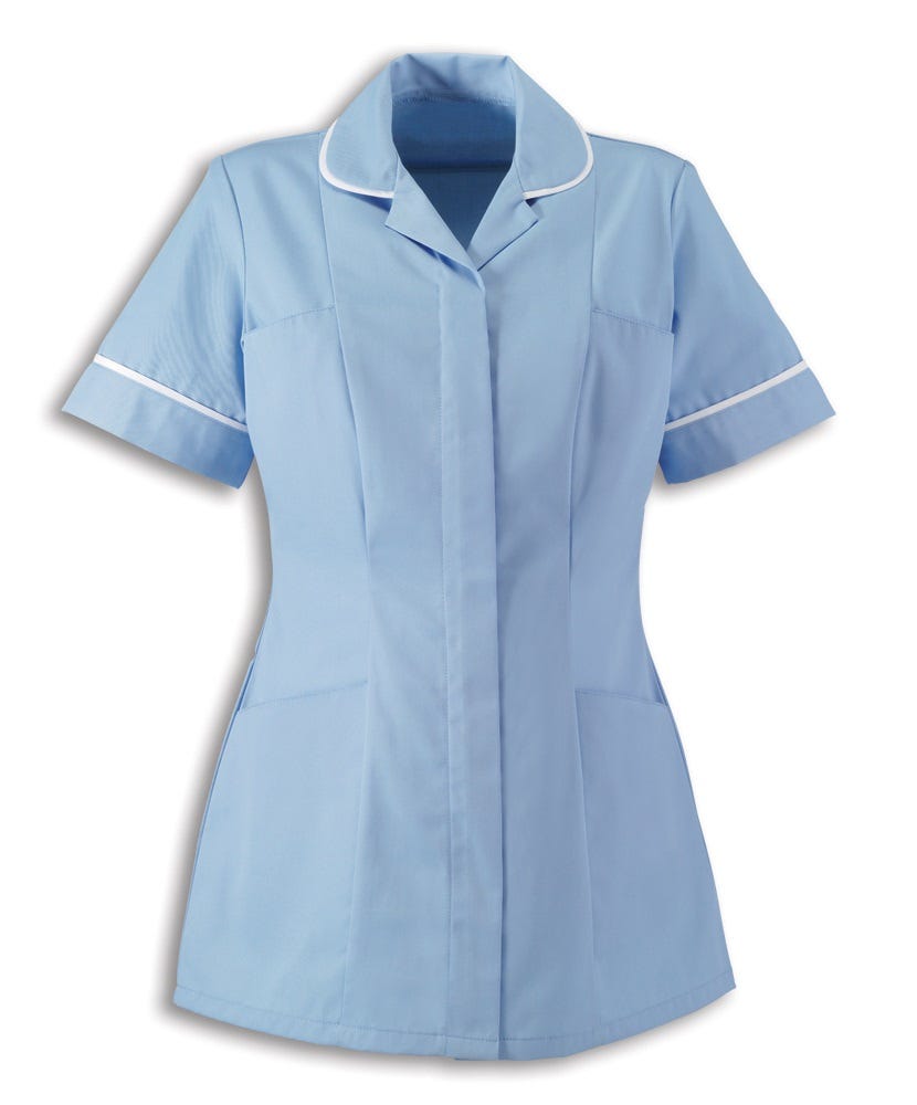 Traditional Nurses Tunic with Contemporary Cut - Pale Blue - Alexandra