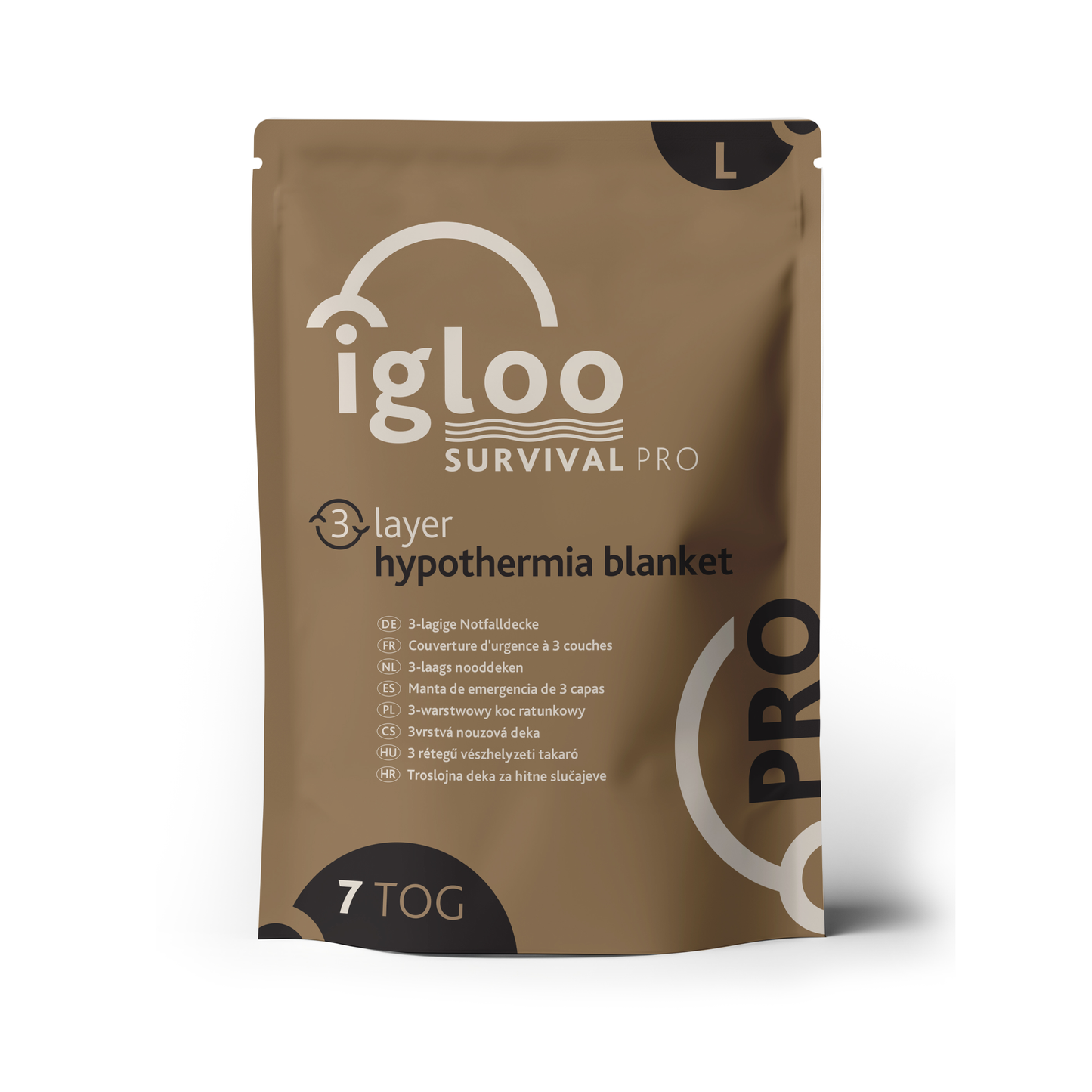 Igloo 7 Tog Emergency Thermal Blanket - 3Layer L Coyote Brown - 