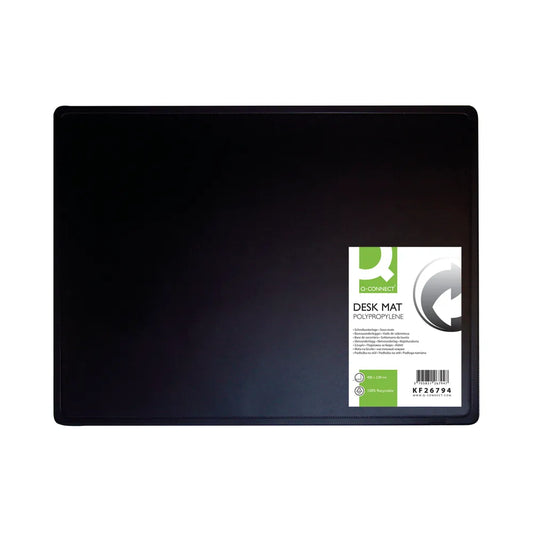 Q-Connect PP Desk Mat With Non-Slip Surface - 40cm x 53cm - Black