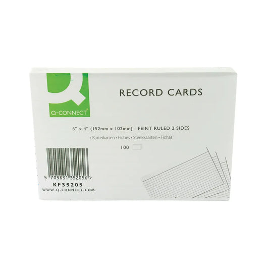 Q CONNECT  Record Cards 152x102mm Wht (100) - Vow