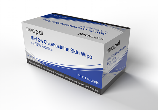 Medipal 70% Alcohol Chlorhexidine Mini Skin Wipes - Pack of 100 - MediPal