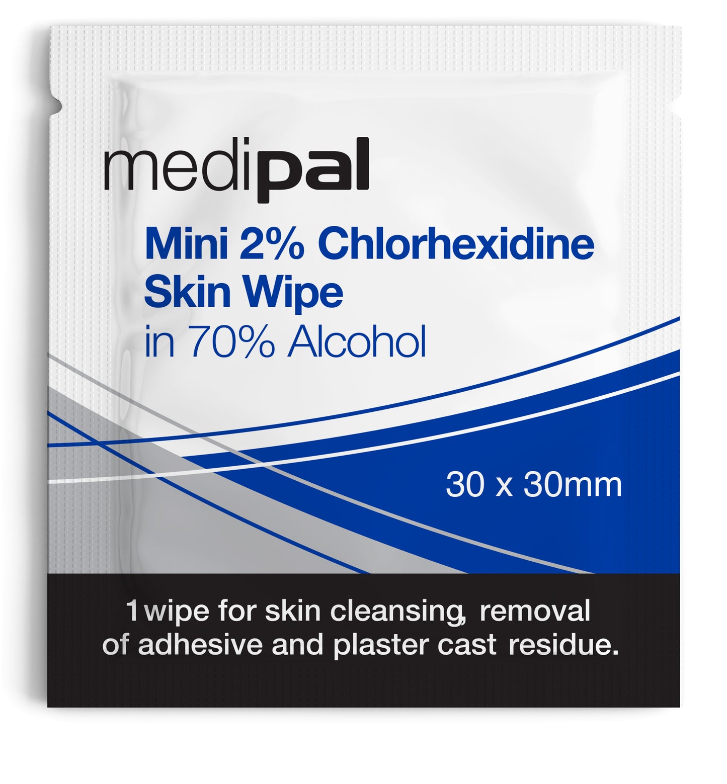 Medipal 70% Alcohol Chlorhexidine Mini Skin Wipes - Pack of 100 - MediPal