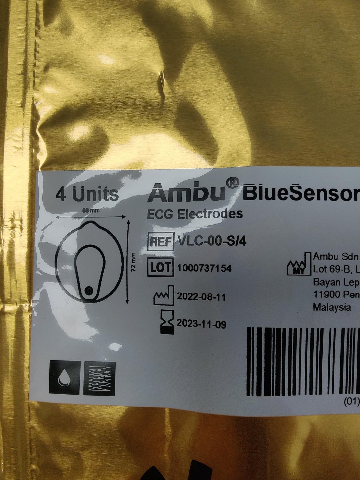 Ambu Blue Sensor Electrodes Pack of 4 - CLEARNANCE - Ambu