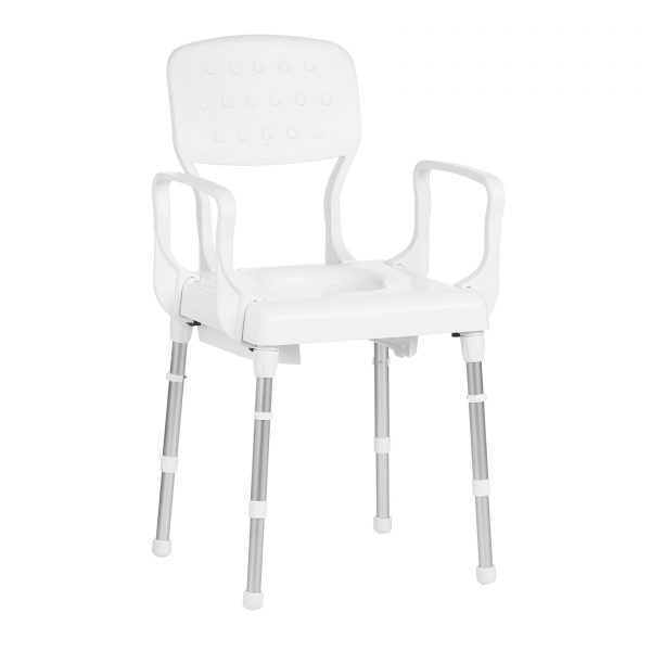 Lyon Stable Commode Stool with Armrests - Medi-Plinth