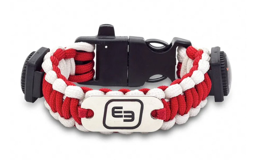 WRIST'S Rescue Fluorescent Bracelet - Paracord - Red & White - Elite Bags