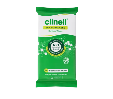 Clinell Universal Wipes (60 Wipes Per Pack) Plastic Free Biodegradable - Clinell