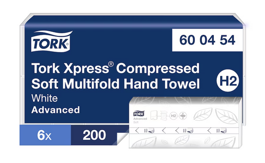 Tork Xpress Advanced Compressed soft Multifold Hand Towel White H2 (6 x 200) - Tork