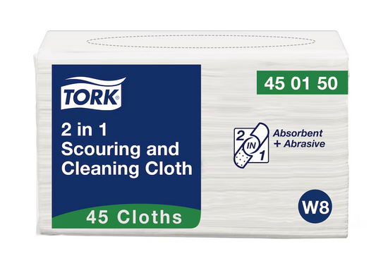Tork 2 in 1 Scouring and Cleaning Cloth - Pack of 45
