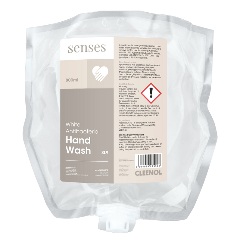 Senses White Antibacterial Hand Wash - 800ml - 