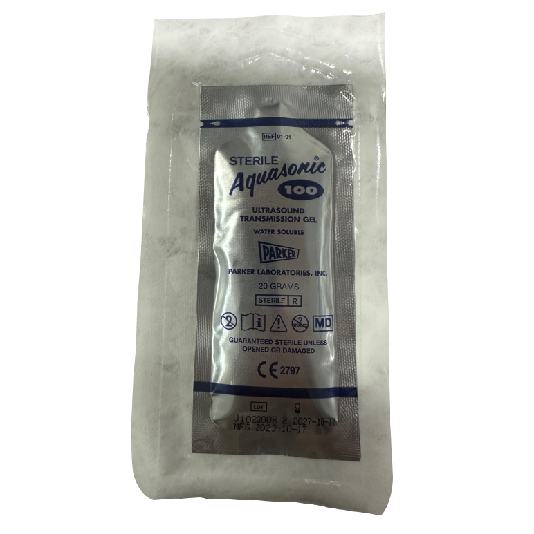 Sterile Aquasonic Ultrasound Transmission Gel 20g overwrapped pouch x288 - Parker Laboratories