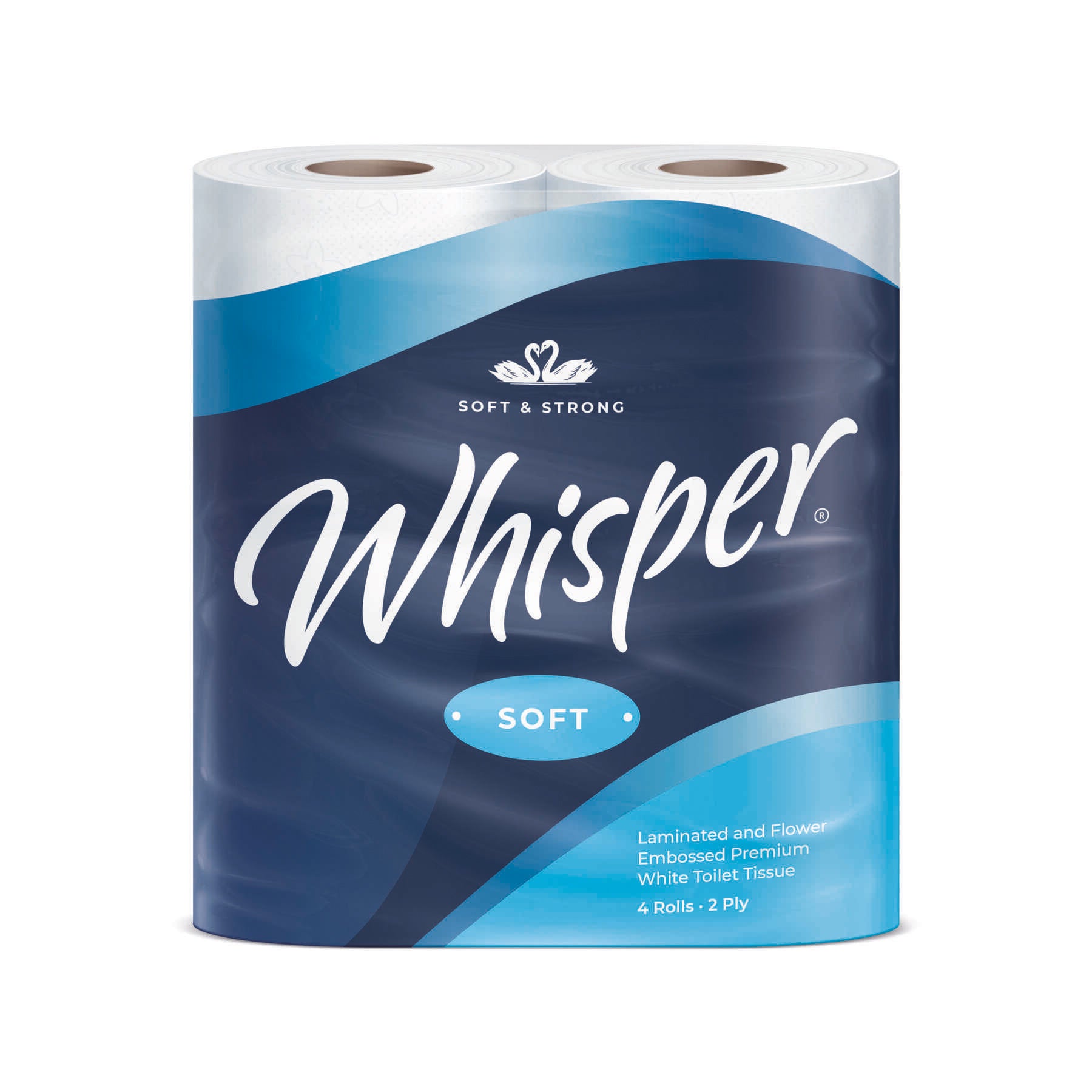 Whisper Soft 2 Ply Toilet Roll x 40 Rolls (10 Packs Of 4) - Northwood