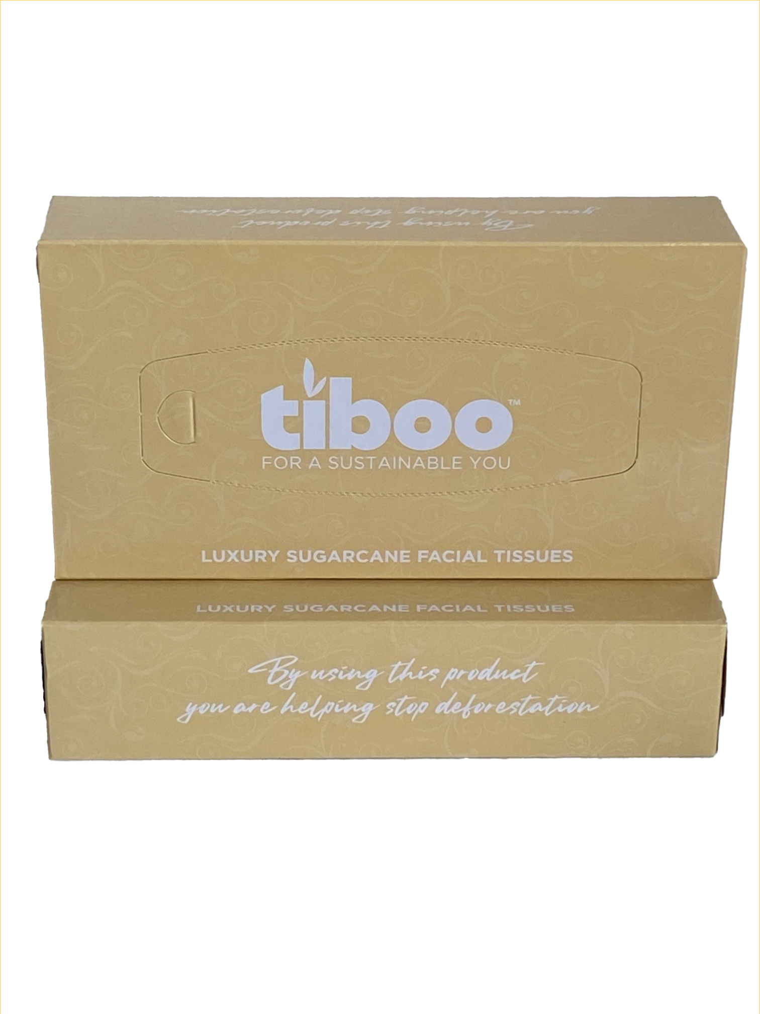 Tiboo Sugarcane Luxury “White” Facial Tissues 2ply (Case of 36) - HYDI