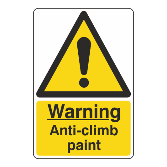 Warning Anti Climb Paint Sign - Medisigns