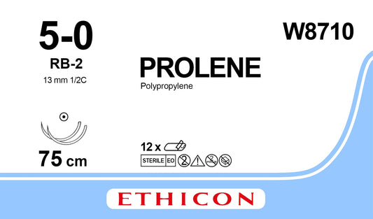 Prolene Blu 75cm M1 Usp5-0 D/A Rb-2 - Box of 12 - Ethicon