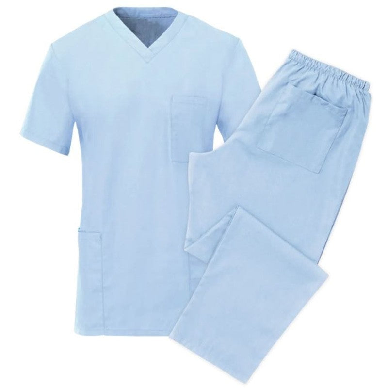 Unisex Scrub Trouser & Tunic Set - Pale Blue - Small - Alexandra