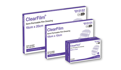 ClearFilm Semi-Permeable Film Dressing - 12cm x 12cm - Case of 100 - NHS ELW707 - Richardson Healthcare