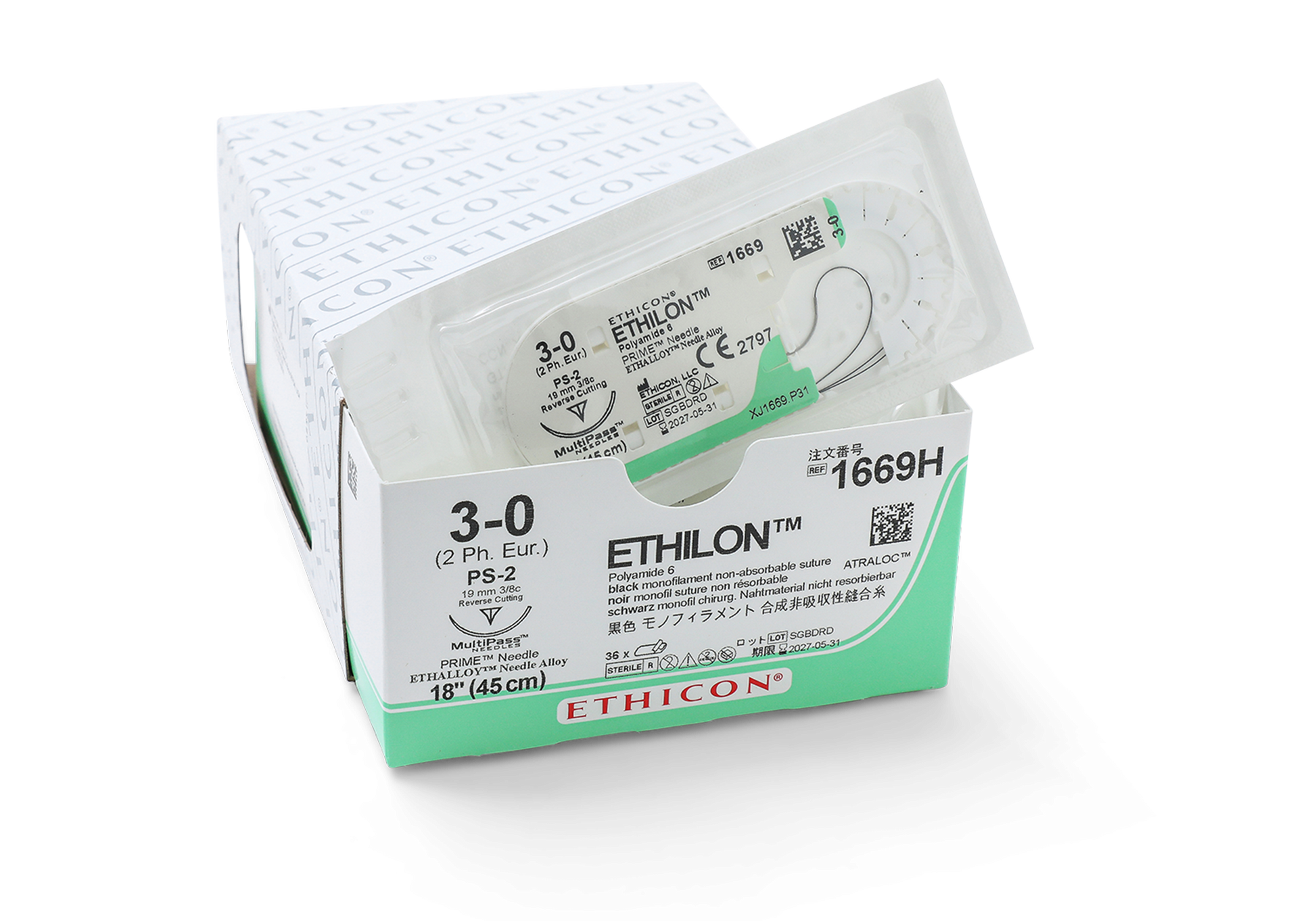 PDS Suture Plus - Monofilament - Undyed - 2-0 - 70cm - 1 x Reverse Cutting Prime - 26mm - 3/8C - 36 - Ethicon