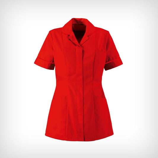 Traditional Nurses Tunic with Contemporary Cut - Red - Alexandra