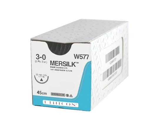 MERSILK Braided Silk - 3/8 Circle Conventional Cutting PRIME * Needle x 36 - Ethicon