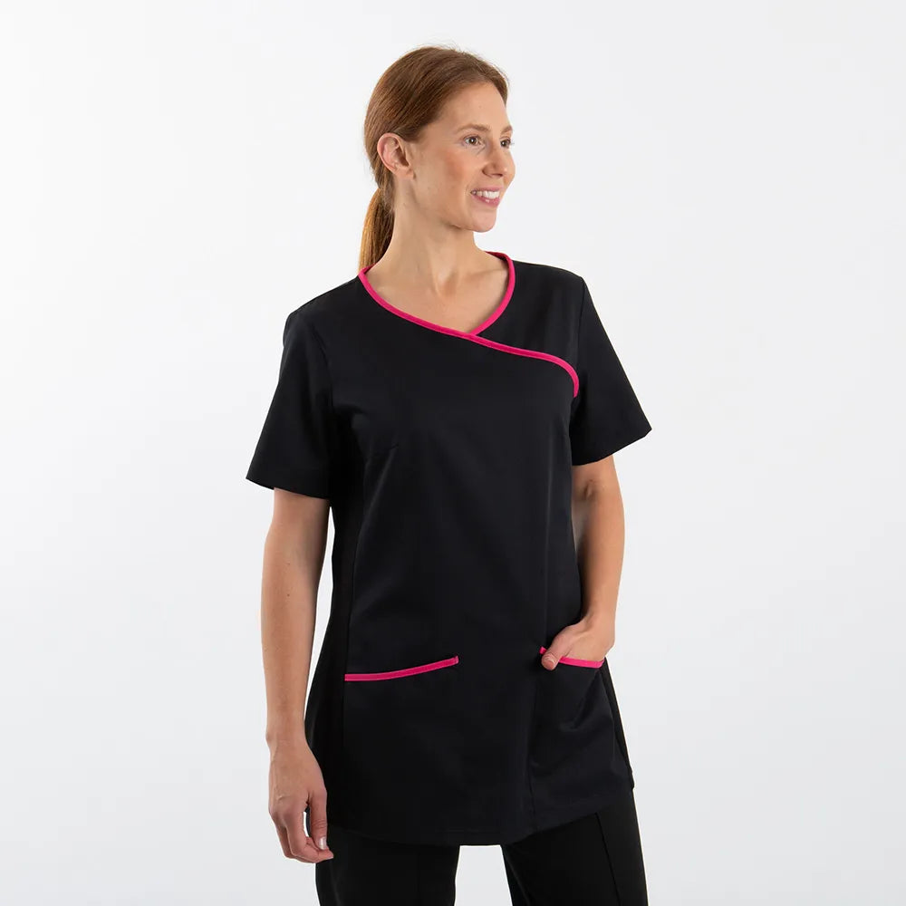 Woman's Stretch Mock-Wrap Scrub Top - Alexandra