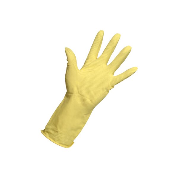 Rubber Household Gloves - Yellow - Small - Bunzl Catering Supplies